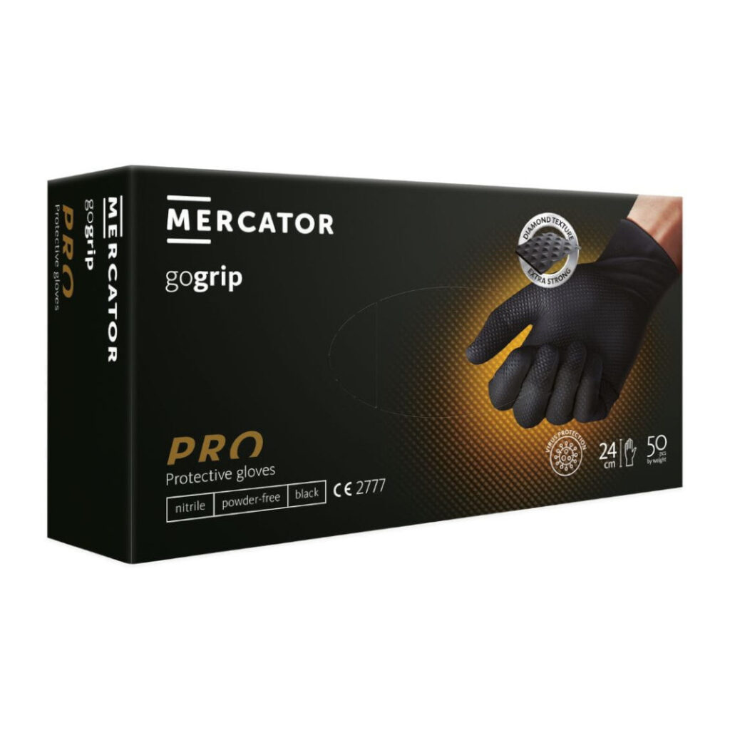 Rękawice nitrylowe Gogrip black - pudełko